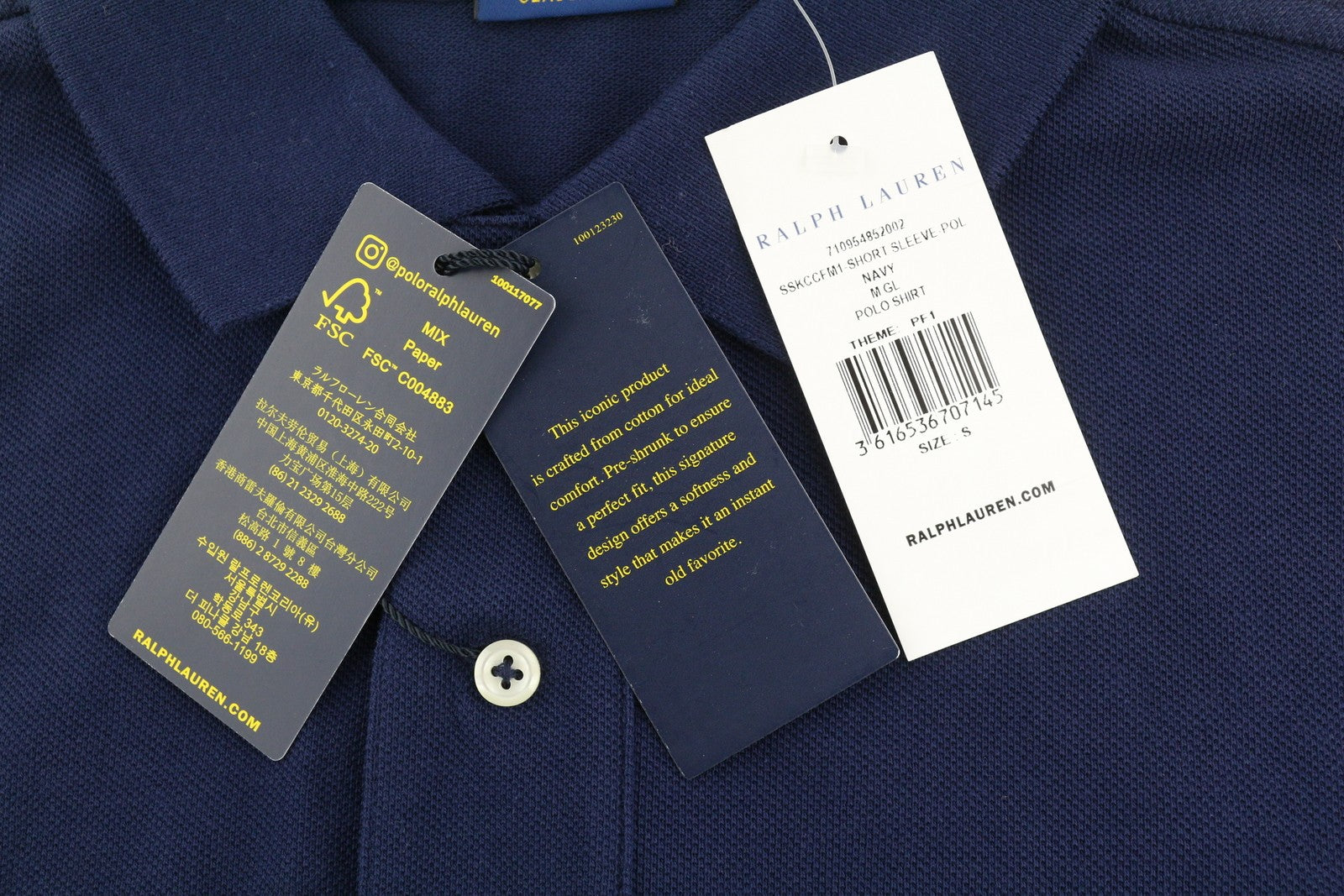 RALPH LAUREN Classic Fit Men T-Shirt S Blue Short Sleeve Embroidered Logo Polo