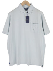 RALPH LAUREN Men T-Shirt XL Blue Linen Blend Short Sleeved Logo Polo RRP€169