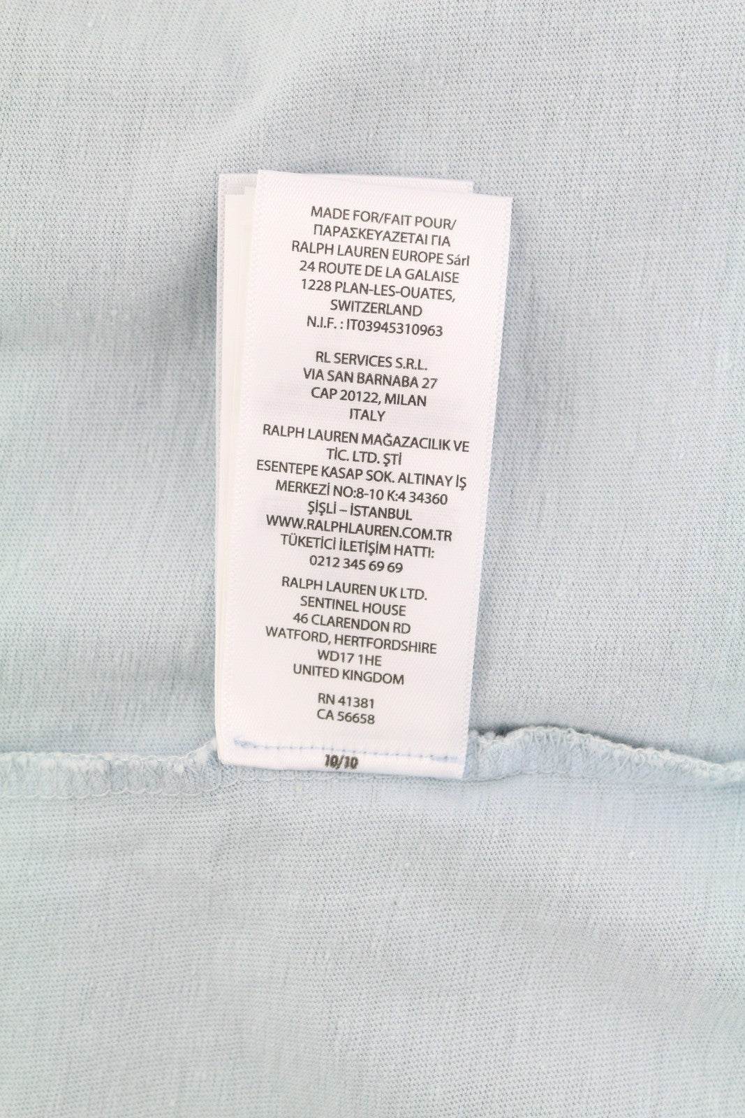 RALPH LAUREN Men T-Shirt XL Blue Linen Blend Short Sleeved Logo Polo RRP€169