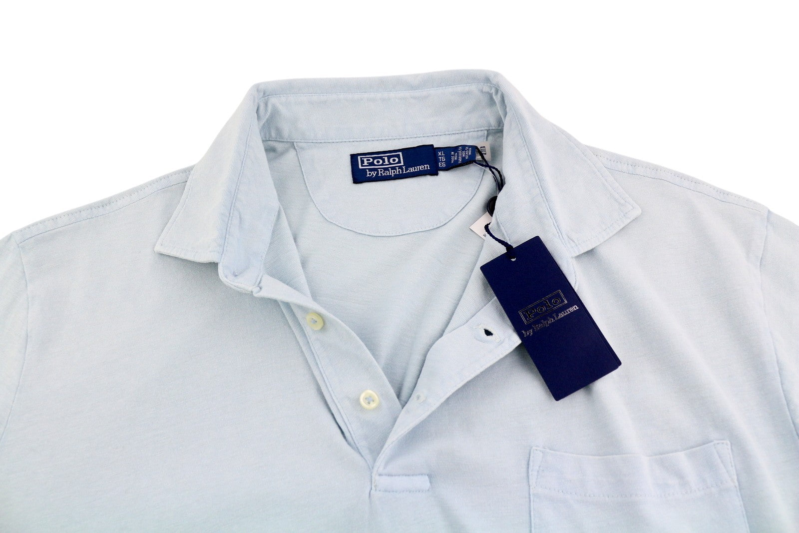 RALPH LAUREN Men T-Shirt XL Blue Linen Blend Short Sleeved Logo Polo RRP€169