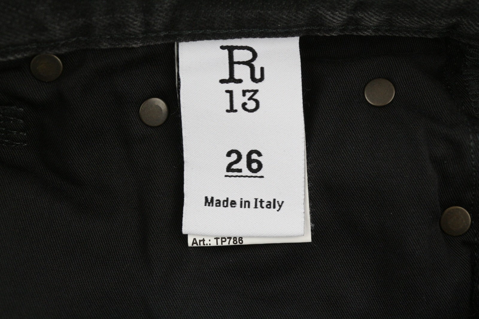 R13 Crop Wide Leg Women Jeans 26 Wilson Black Distress Ankle Washed RRP€695