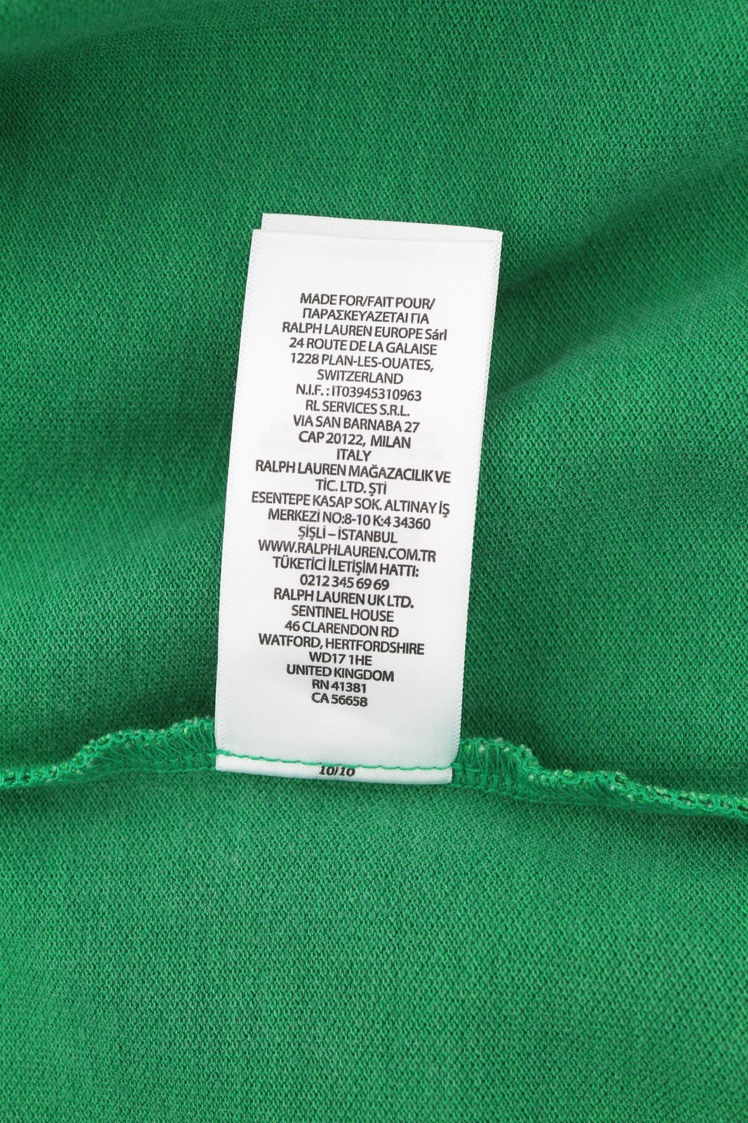 RALPH LAUREN Classic Fit Men T-Shirt L Green Short Sleeved Multi Polo RRP€200