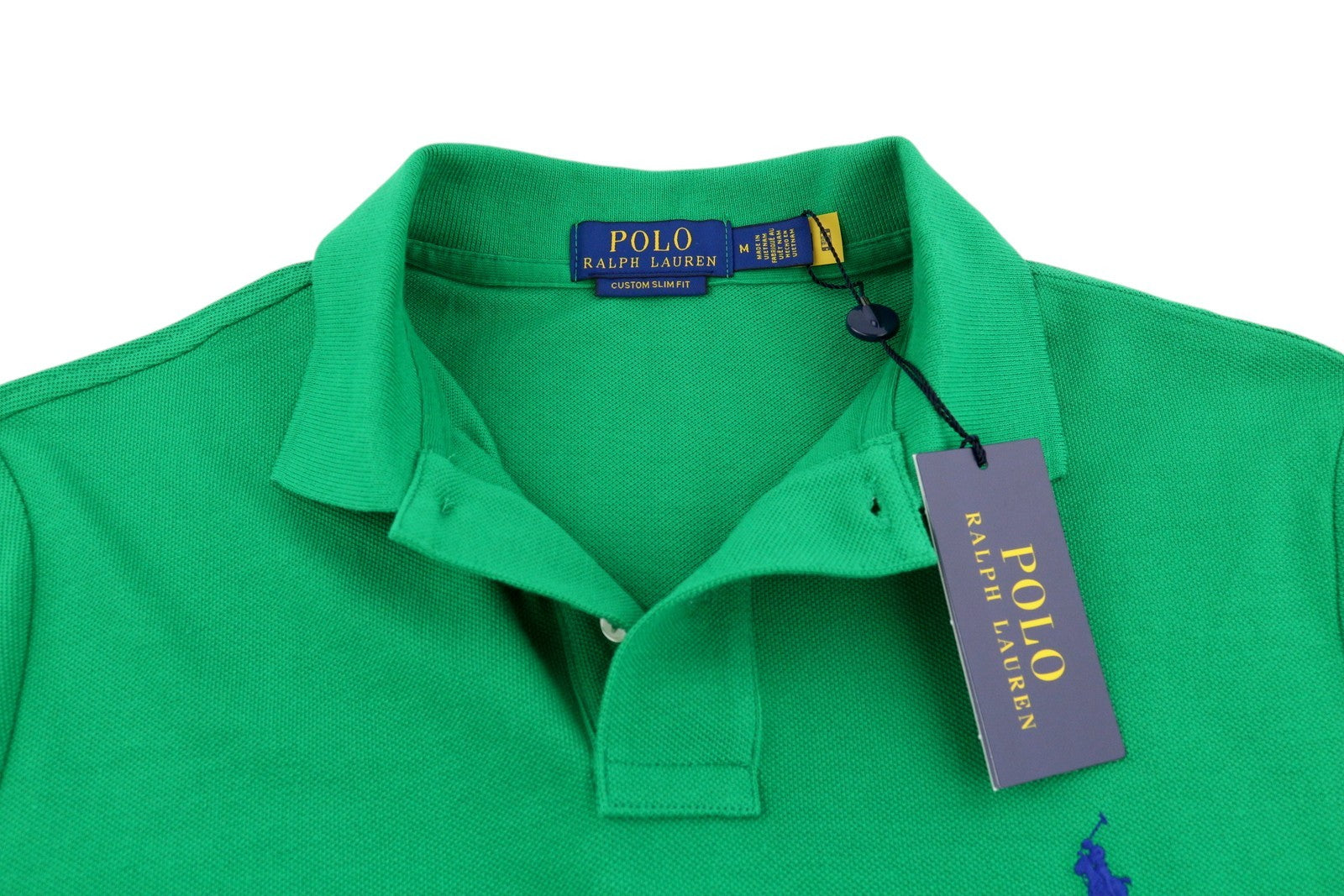 RALPH LAUREN Custom Slim Fit Men T-Shirt M Green Short Sleeved Polo RRP€125