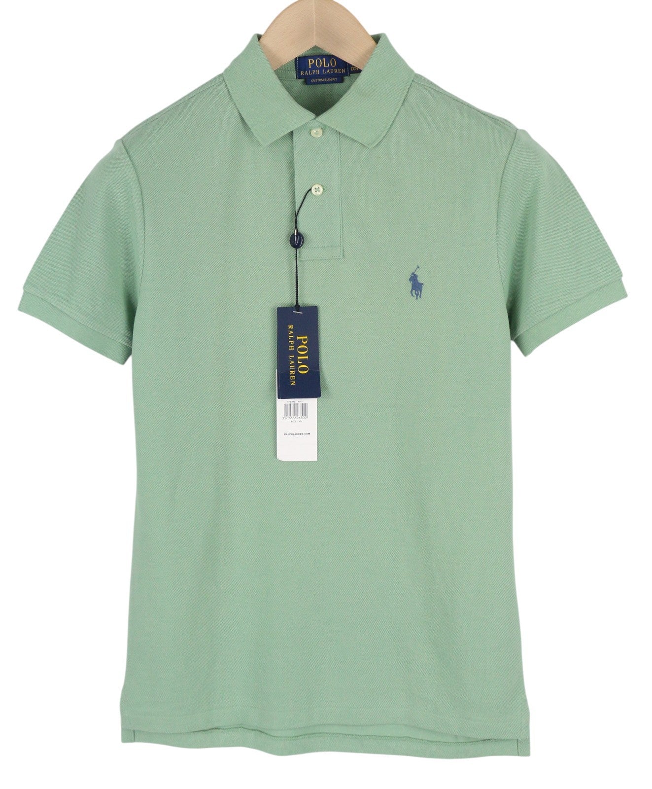 RALPH LAUREN Custom Slim Men T-Shirt XS Green Short Sleeved Polo RRP€119