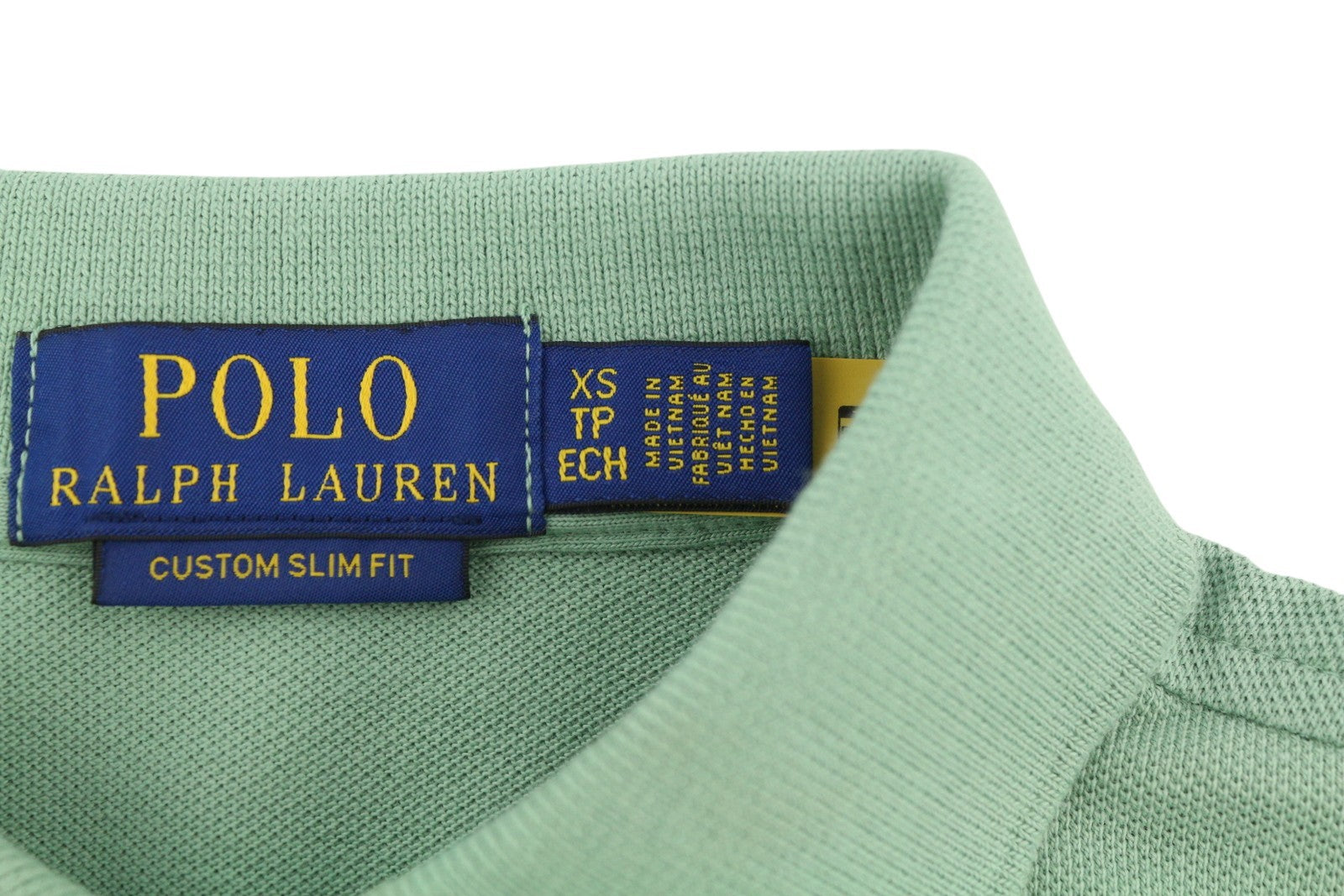 RALPH LAUREN Custom Slim Men T-Shirt XS Green Short Sleeved Polo RRP€119