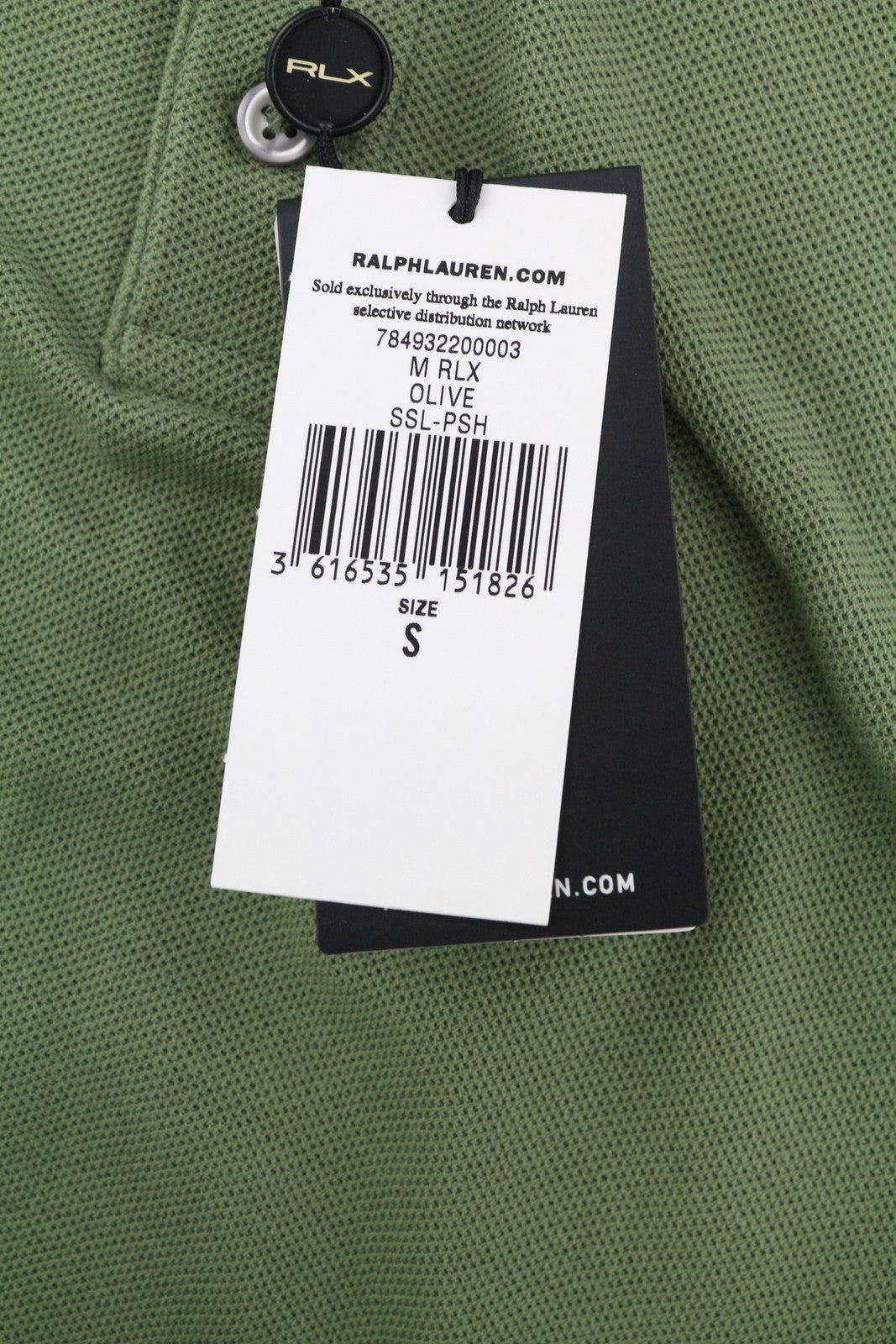 RLX RALPH LAUREN Men T-Shirt S Green Short Sleeve Polo Neck Wicking RRP$240