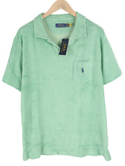 RALPH LAUREN Men T-Shirt XL Green Fleece Short Sleeved Patch Pocket Polo RRP€159