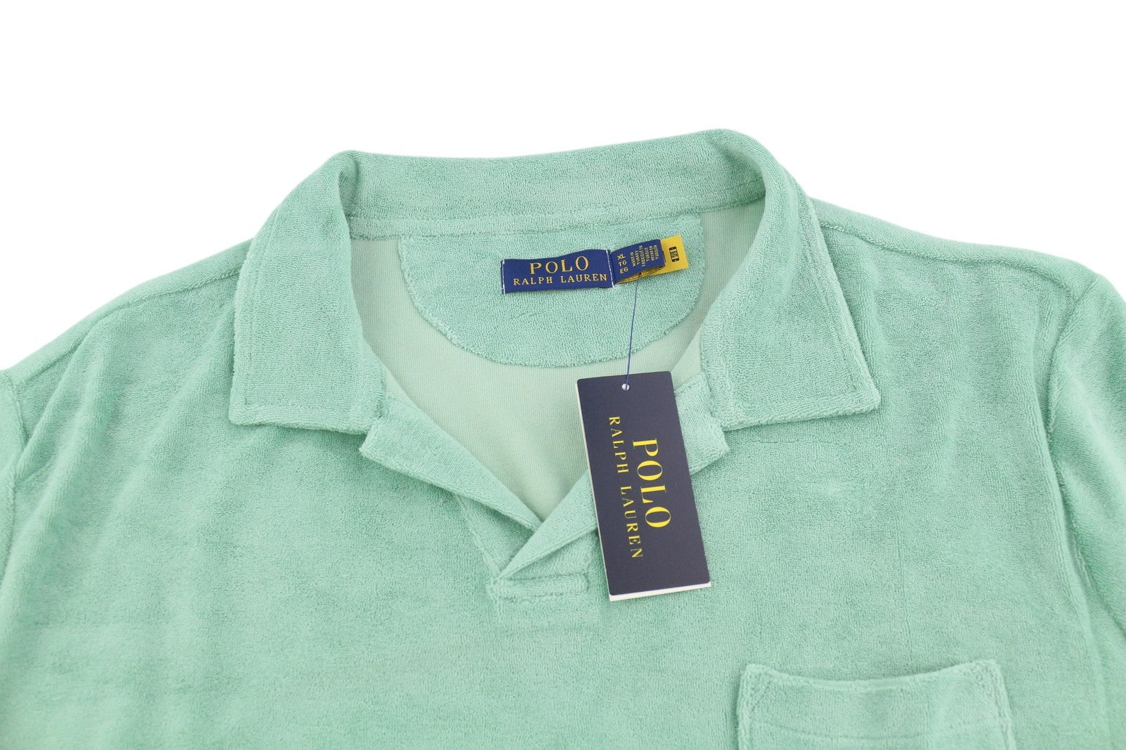 RALPH LAUREN Men T-Shirt XL Green Fleece Short Sleeved Patch Pocket Polo RRP€159
