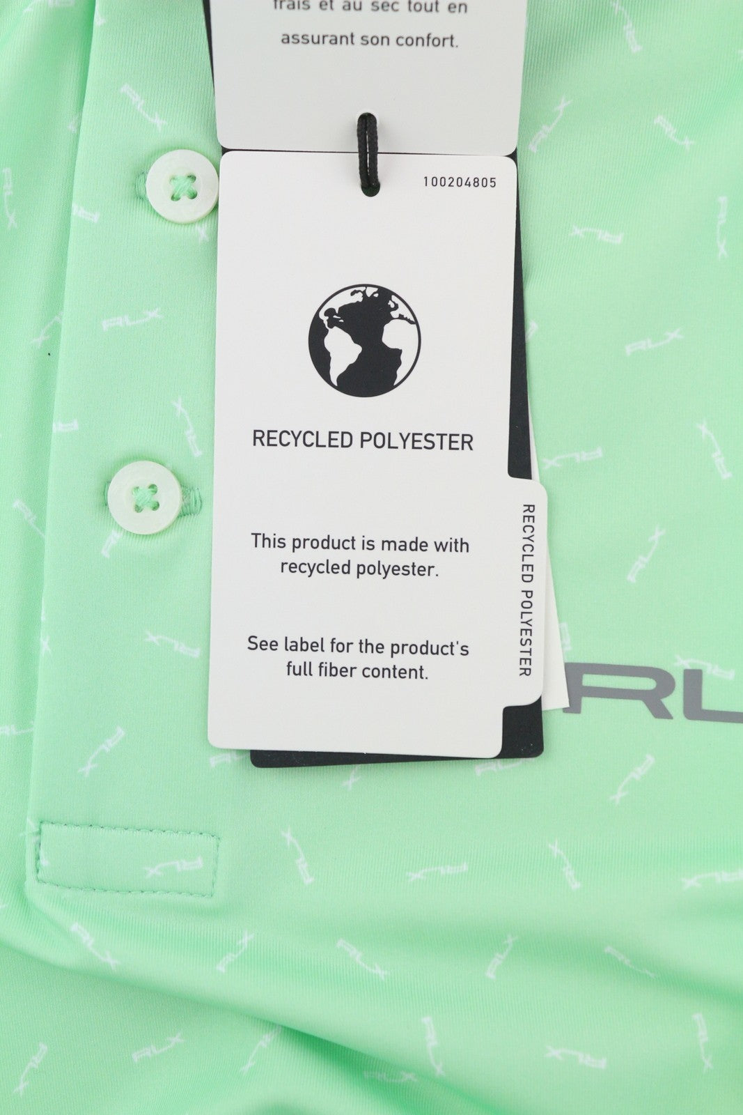 RLX RALPH LAUREN Golf Men T-Shirt L Green Short Sleeve Patterned Wicking Polo