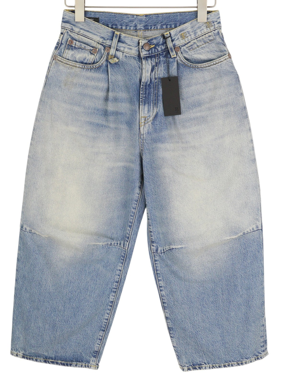 R13 Cropped Wixdeleg Women Jeans 25 Loose Straight Ankle Length Washed RRP€795