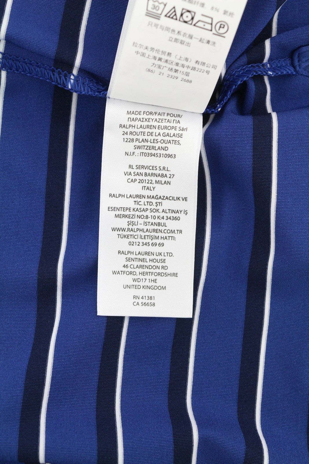 RLX RALPH LAUREN Golf Men T-Shirt 2XL Blue Striped Short Sleeve Polo Wicking