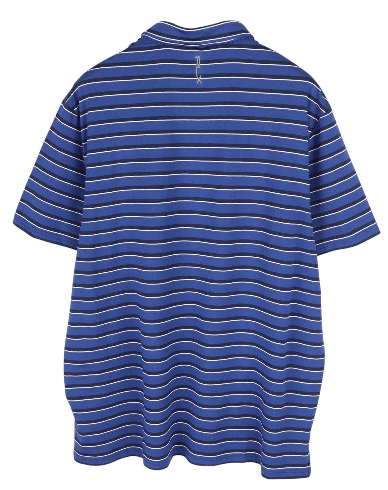 RLX RALPH LAUREN Golf Men T-Shirt 2XL Blue Striped Short Sleeve Polo Wicking