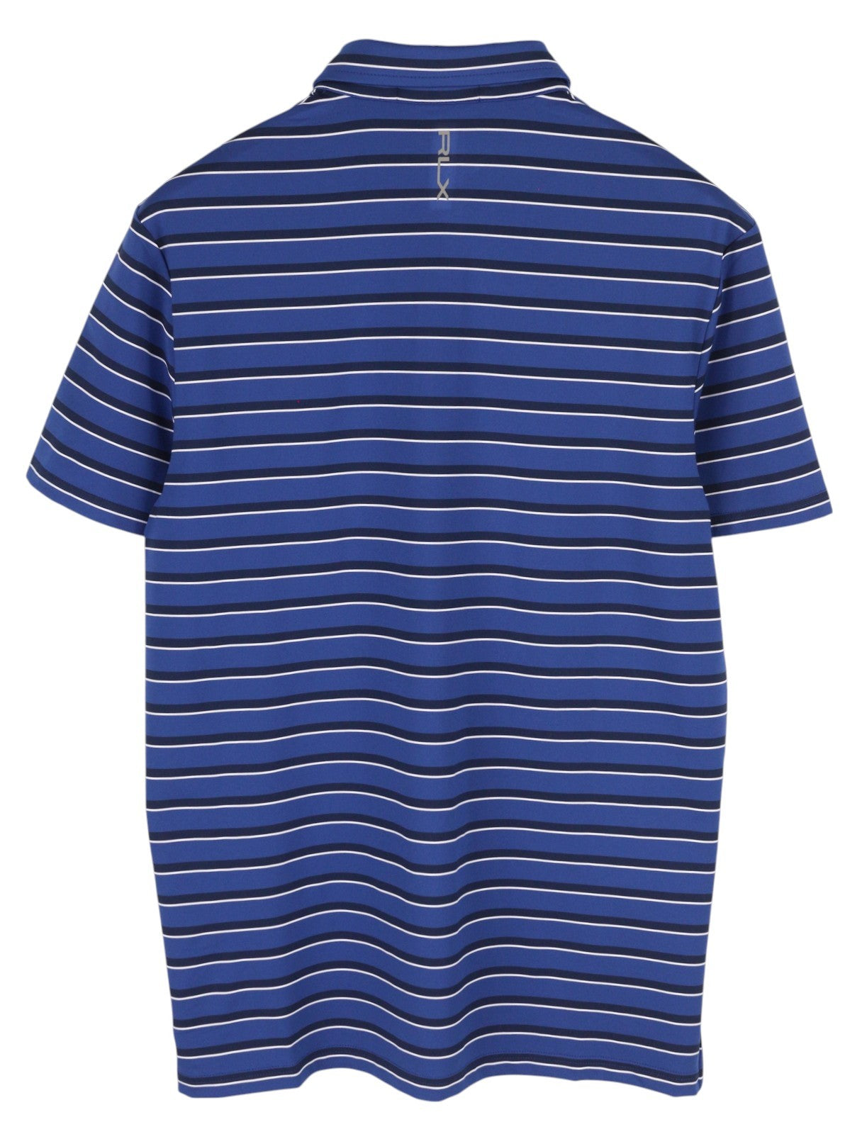 RLX RALPH LAUREN Golf Men T-Shirt M Blue Striped Short Sleeve Polo Logo Wicking