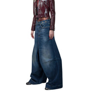 R13 Jesse Women Jeans 27 Loose Straight Fit Drop Crotch Zip Washed Blue RRP€870