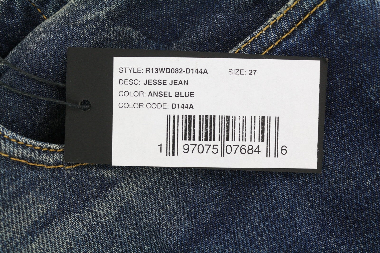 R13 Jesse Women Jeans 27 Loose Straight Fit Drop Crotch Zip Washed Blue RRP€870