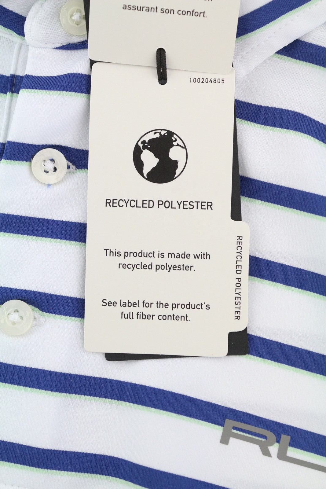 RLX RALPH LAUREN Golf Men T-Shirt XL White Striped Short Sleeve Polo Wicking