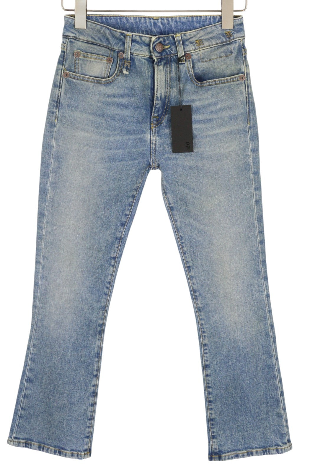 R13 Kick Women Jeans 25 Bootcut  Ankle Length Jasper Stretchy Washed RRP€695