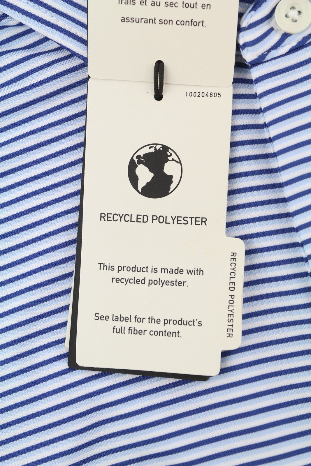 RLX RALPH LAUREN Golf Men T-Shirt 2XL Blue Striped Short Sleeve Polo Neck Logo