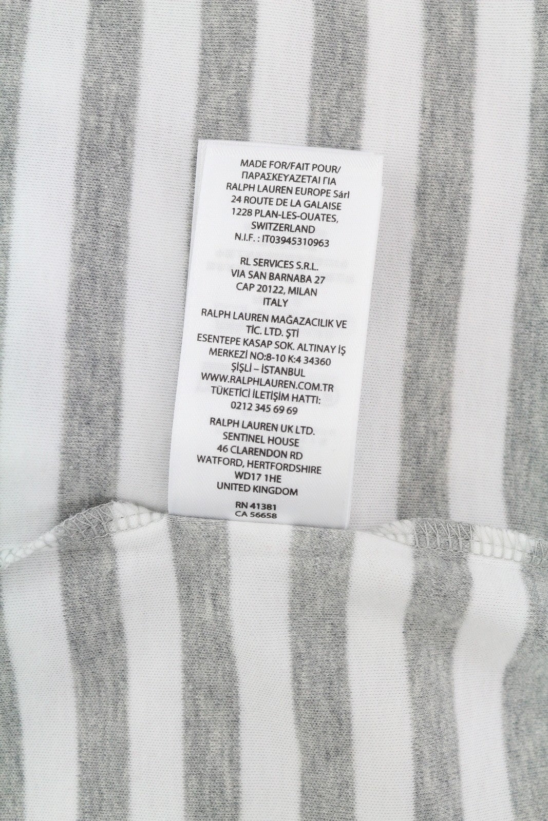 RALPH LAUREN Classic Fit Men T-Shirt L Short Sleeve Polo Neck Striped Logo