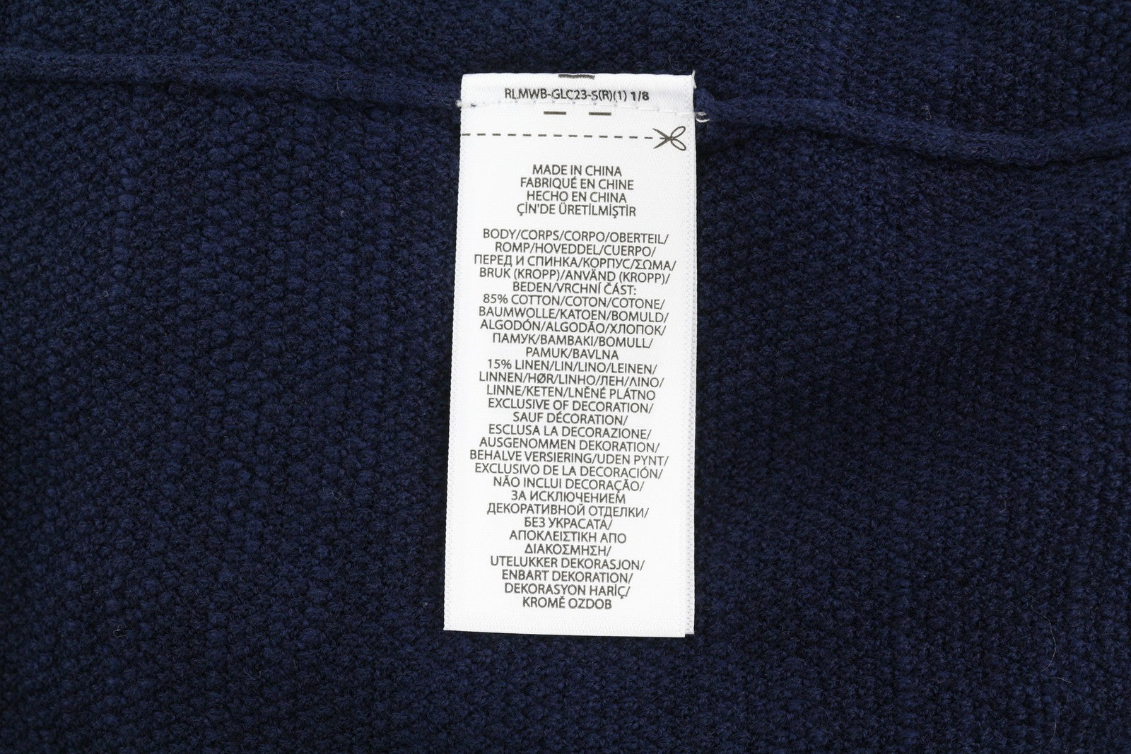 RALPH LAUREN Men T-Shirt S Blue Short Sleeved Linen Blend Textured Polo RRP€241