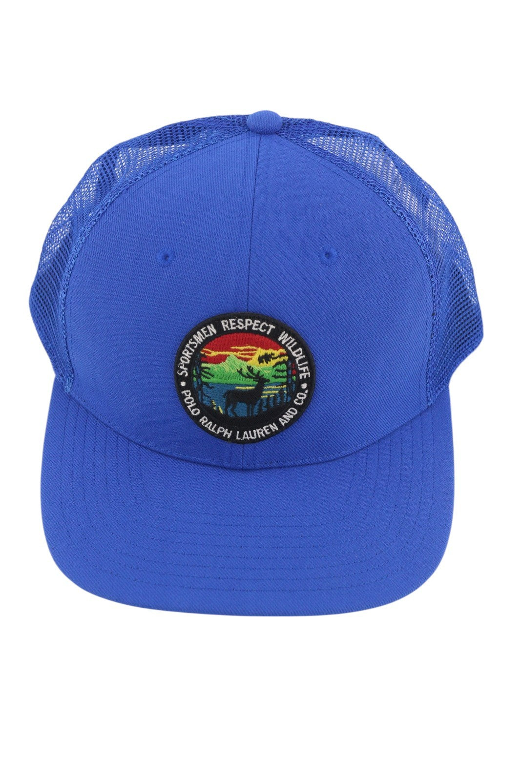 RALPH LAUREN High Crown Men Cap 58 CM Blue Twill Trucker Snapback RRP€69