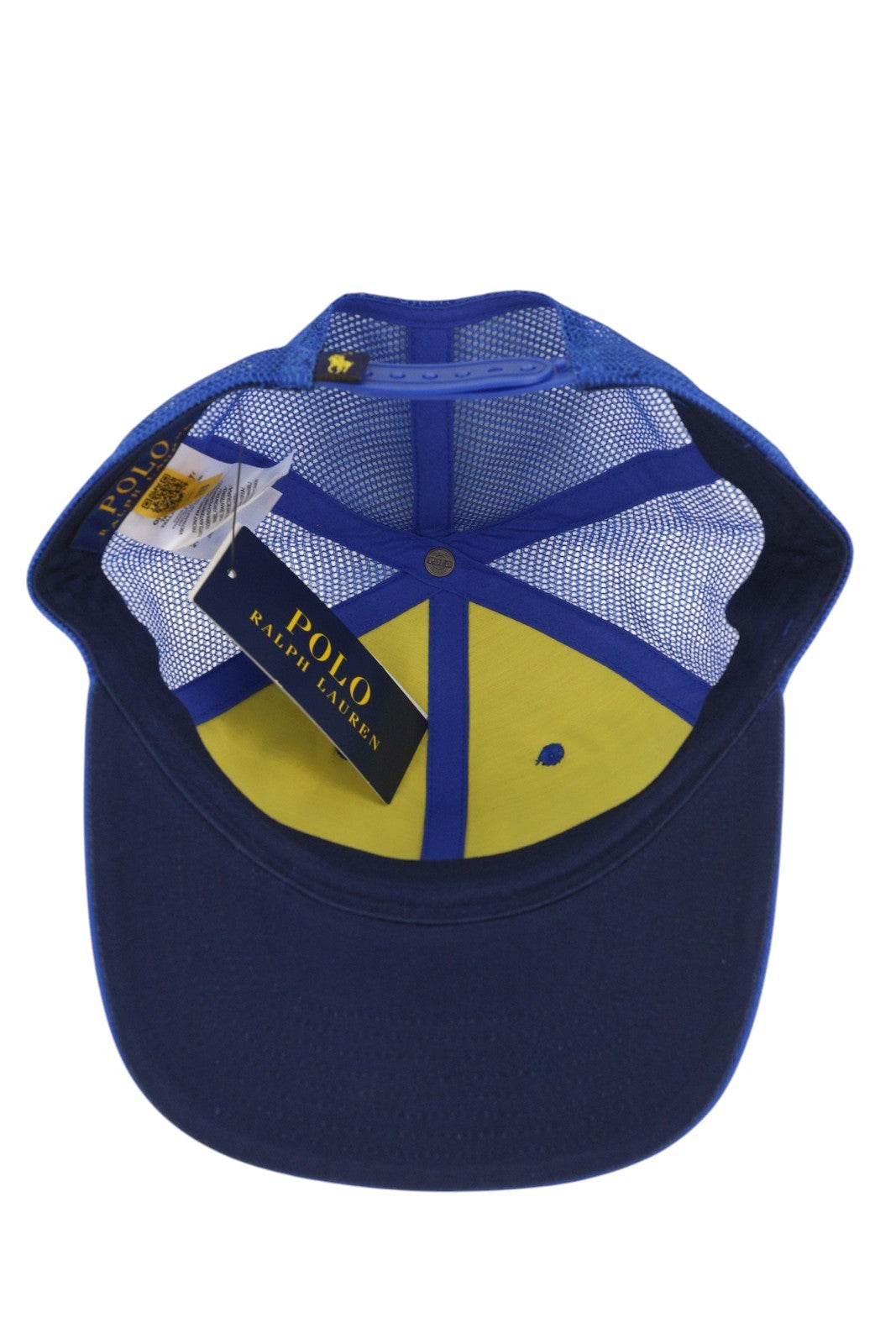RALPH LAUREN High Crown Men Cap 58 CM Blue Twill Trucker Snapback RRP€69