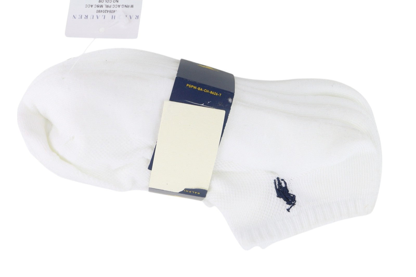 RALPH LAUREN Men Socks OS White Embroidered Logo Low Cut Unisex 6 Pairs