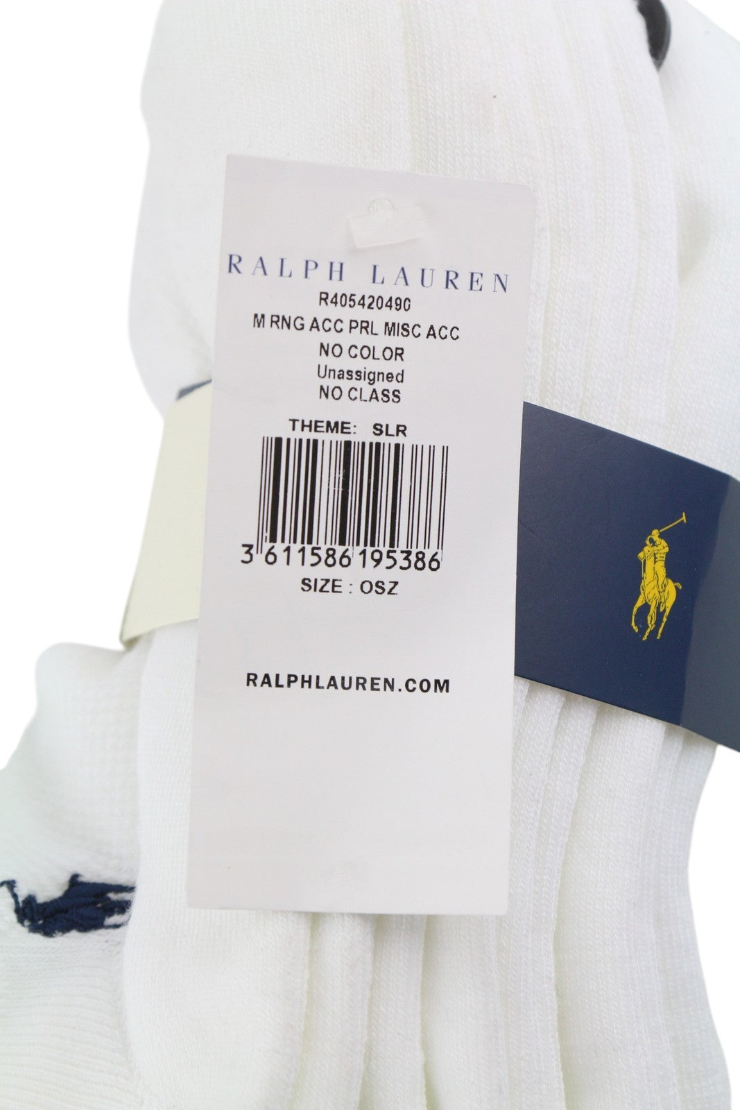 RALPH LAUREN Men Socks OS White Embroidered Logo Low Cut Unisex 6 Pairs