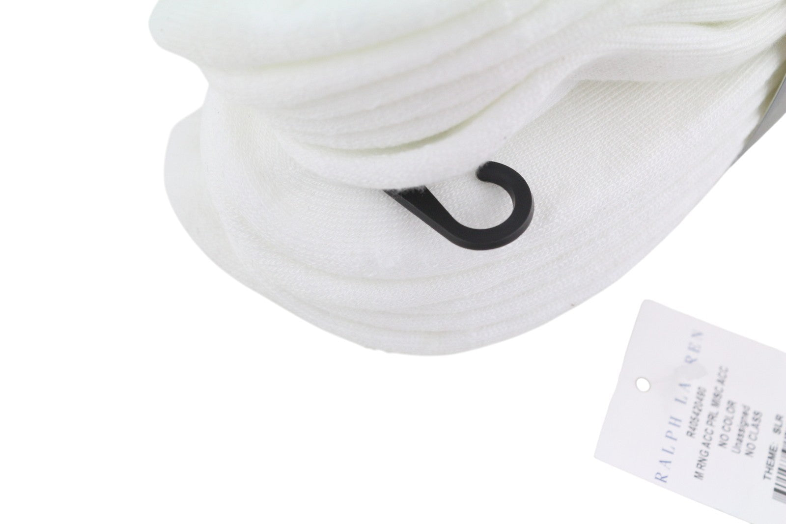 RALPH LAUREN Men Socks OS White Embroidered Logo Low Cut Unisex 6 Pairs