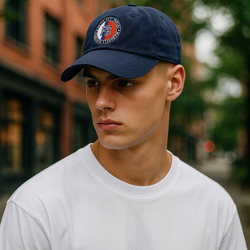 RALPH LAUREN Men Cap 59 CM Dark Blue FRA P.R.F.C. Logo Baseball RRP$90