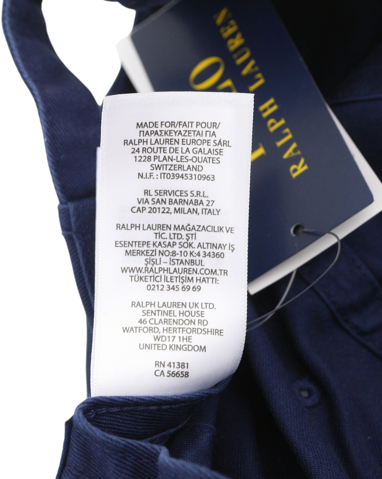 RALPH LAUREN Men Cap 59 CM Dark Blue FRA P.R.F.C. Logo Baseball RRP$90