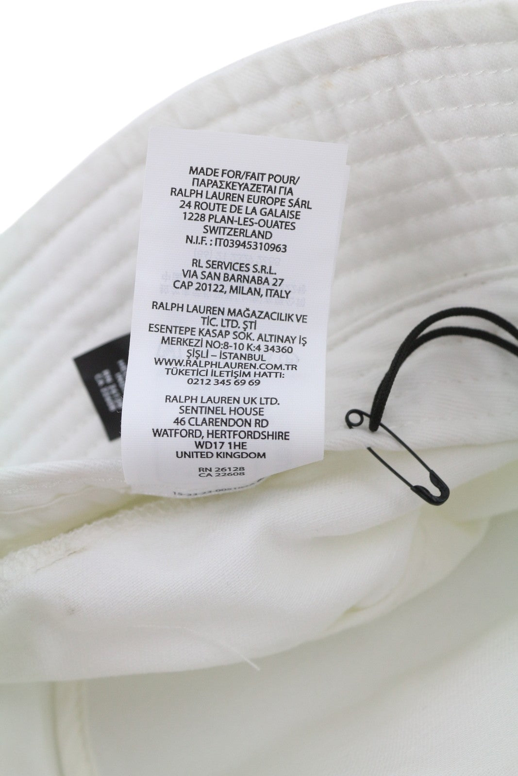 RLX RALPH LAUREN Golf Women Cap 57 CM White Unisex Patch Logo Bucket Hat Casual