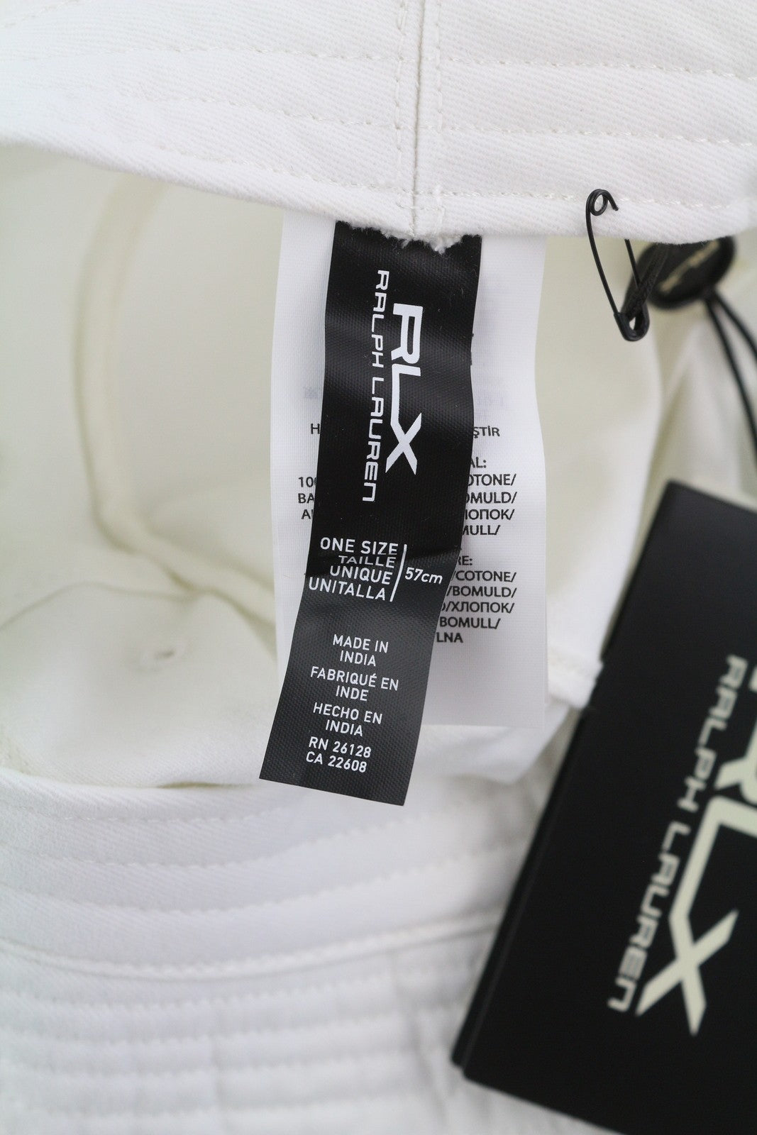 RLX RALPH LAUREN Golf Women Cap 57 CM White Unisex Patch Logo Bucket Hat Casual