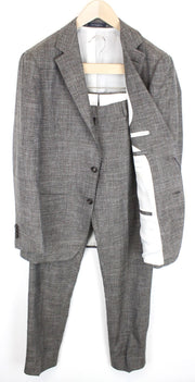 SUITSUPPLY Havana Patch Men's UK38R Wool Silk Linen Brown 2 Piece Lined Suit