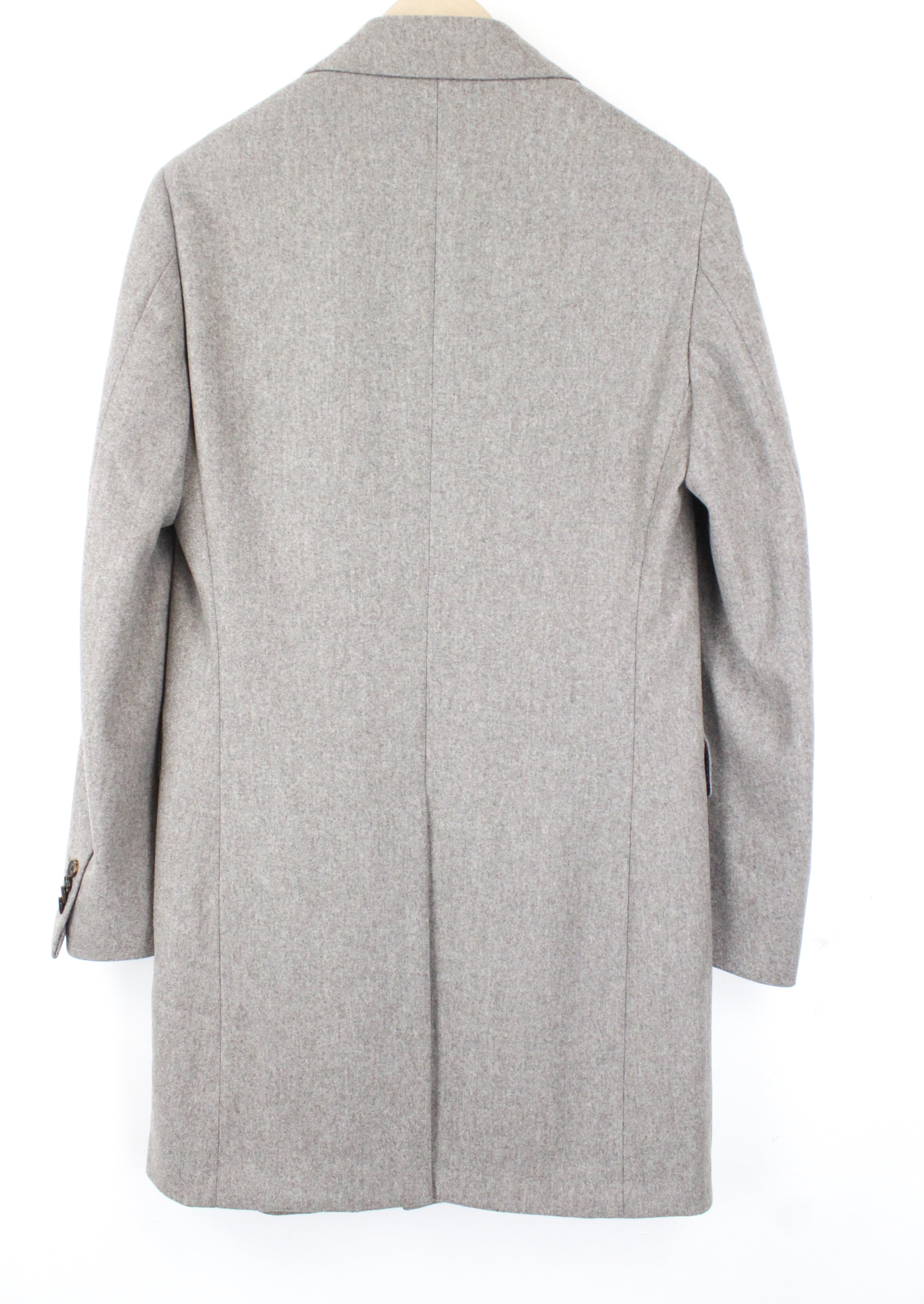 SUITSUPPLY Vicenza Men's UK38R Mid Grey-Brown Flannel Wool Lined Coat