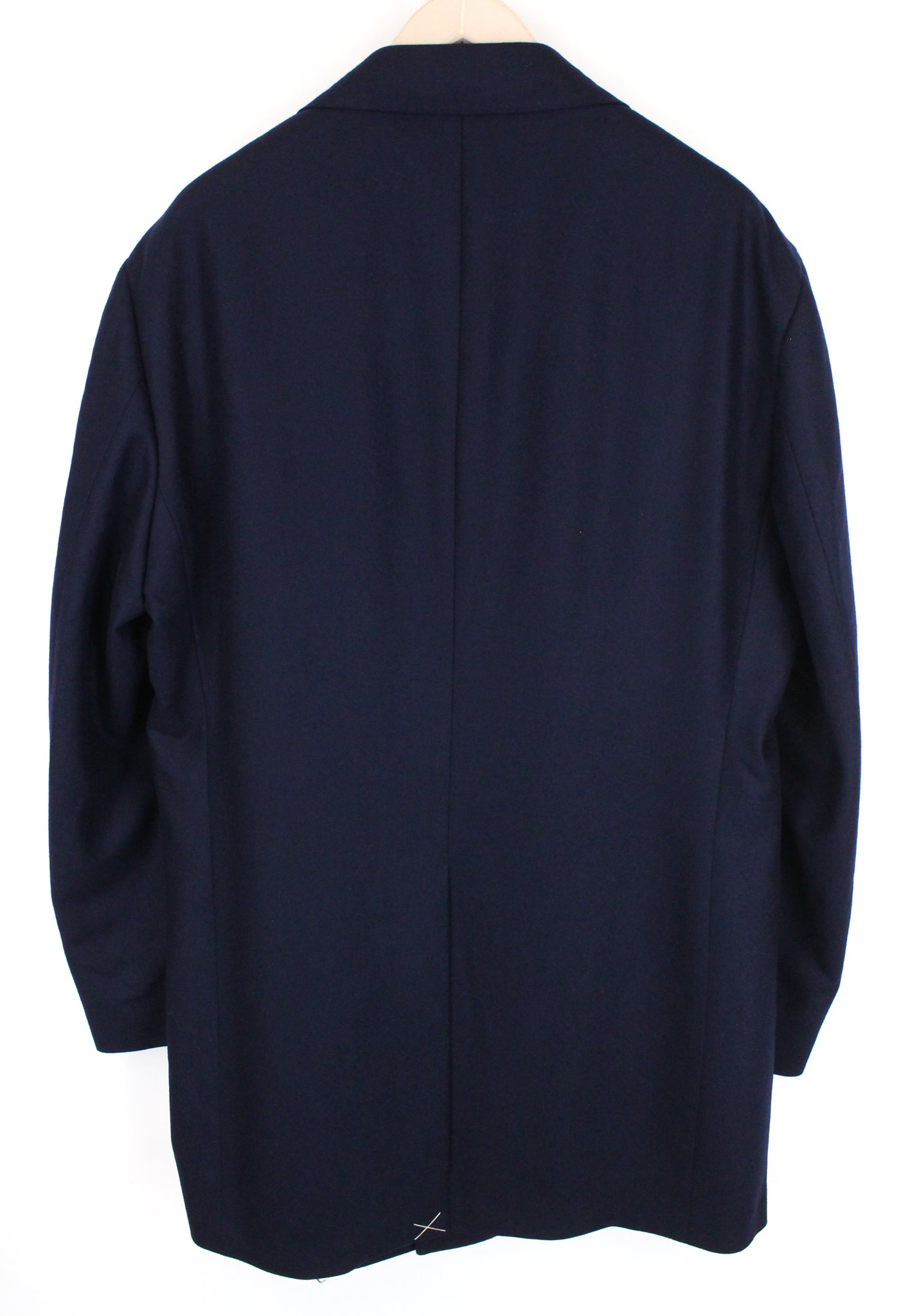 SUITSUPPLY Vicenza Men's UK52R Wool Dark Blue Mid-Length Lined Flannel Coat