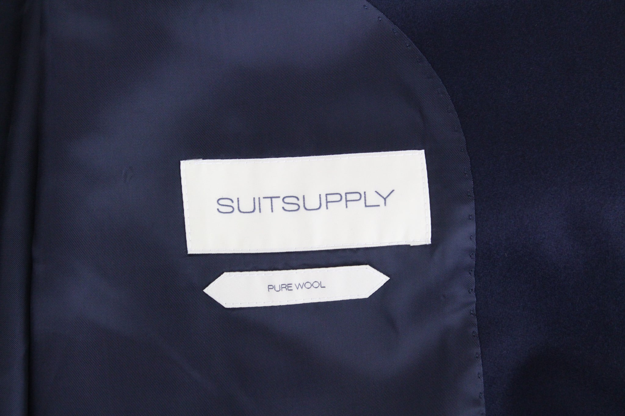 SUITSUPPLY Vicenza Men's UK52R Wool Dark Blue Mid-Length Lined Flannel Coat