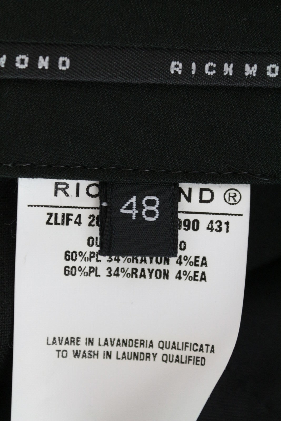 RICHMOND X Men's 48 Black Zip-Fly Pocketed Chino Style Classic Trousers