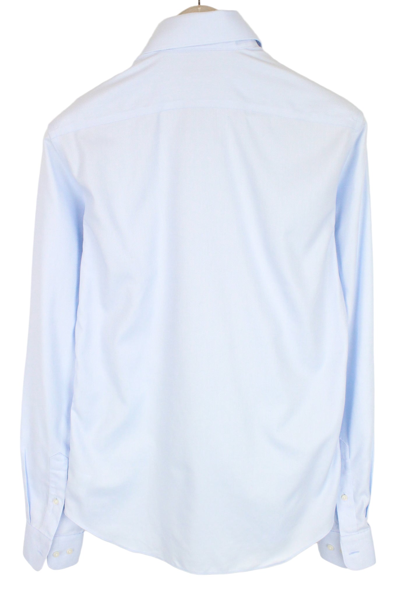 SUITSUPPLY Men's 35 Blue Slim Fit Pure Cotton Button-Up Twill Shirt