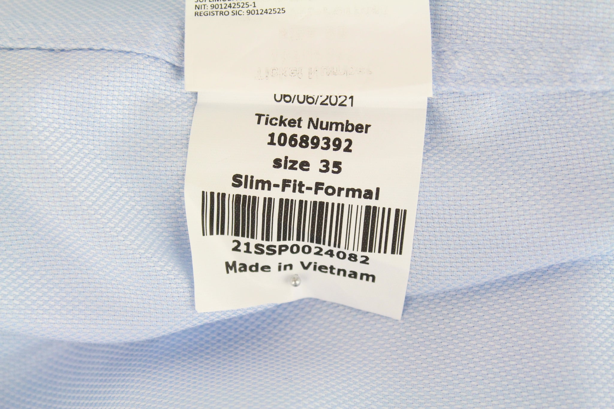 SUITSUPPLY Men's 35 Blue Slim Fit Pure Cotton Button-Up Twill Shirt