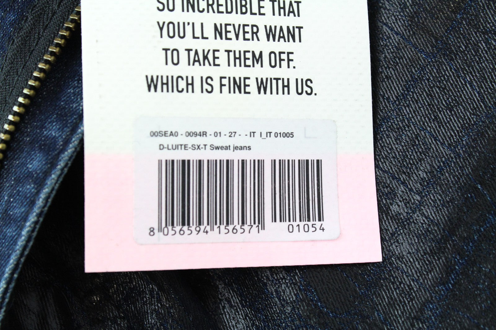 DIESEL D-Luite-SX-T 0094R Women's W27 Flared Jogg Coated Animal Print Jeans