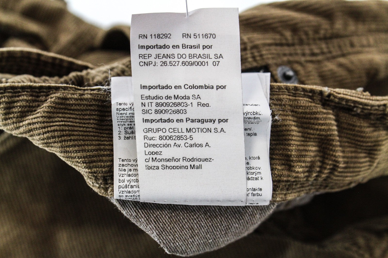 REPLAY Anbass Men's W29/L32 Mustard Brown Corduroy Slim Button-Fly Trousers