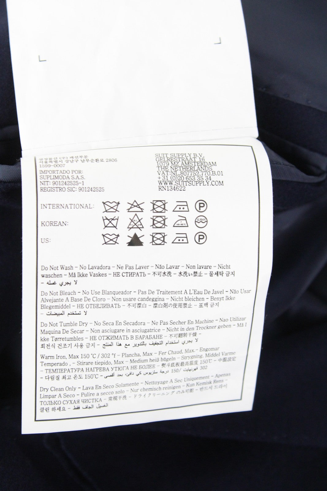 SUITSUPPLY Vicenza Men's UK48R Pure Wool Mid-Length Dark Navy Flannel Coat