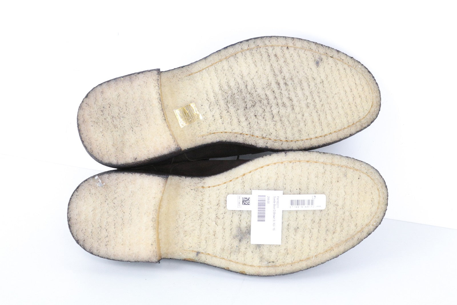 SUITSUPPLY Men's 43 Mid-Brown Suede Classic Lace-Up Dress Boots