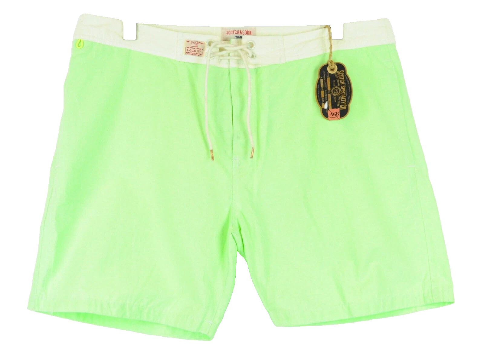 SCOTCH & SODA Summer Trunks 2XL Green Cotton Blend Pull-On Ams Couture Men