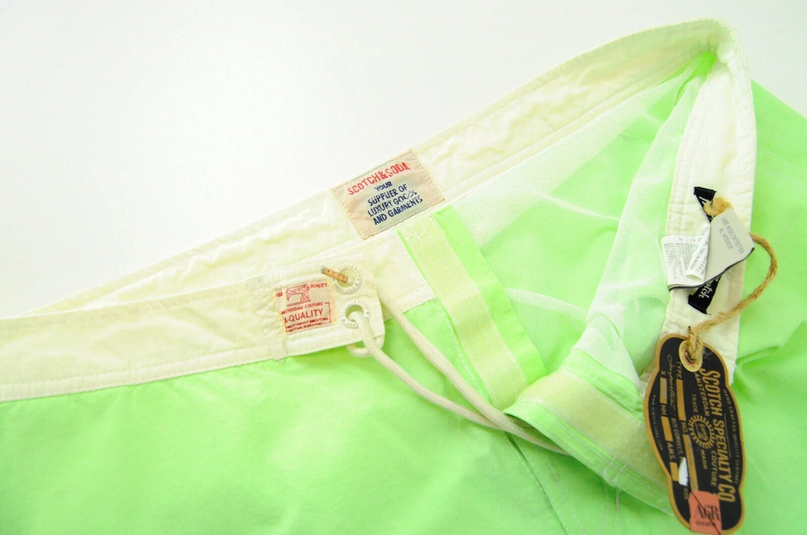 SCOTCH & SODA Summer Trunks 2XL Green Cotton Blend Pull-On Ams Couture Men