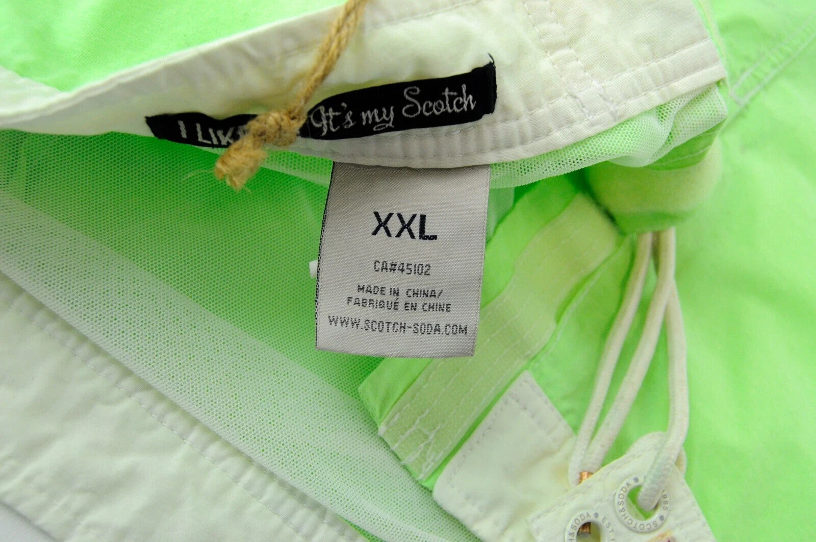 SCOTCH & SODA Summer Trunks 2XL Green Cotton Blend Pull-On Ams Couture Men