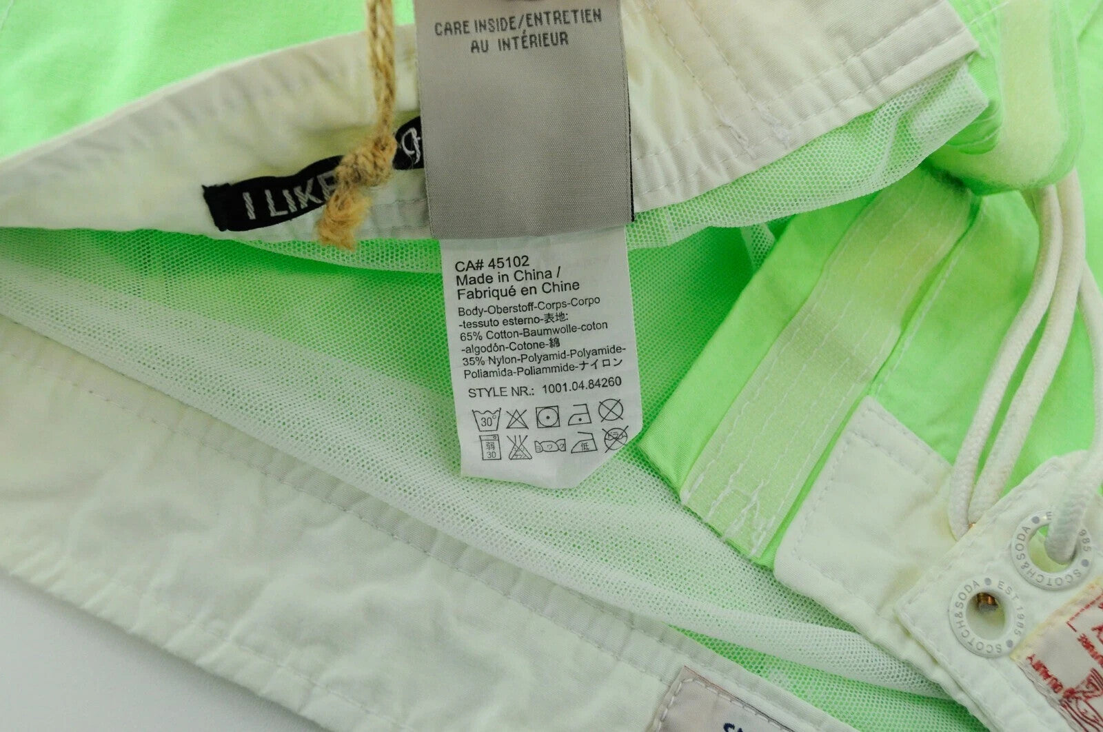 SCOTCH & SODA Summer Trunks 2XL Green Cotton Blend Pull-On Ams Couture Men