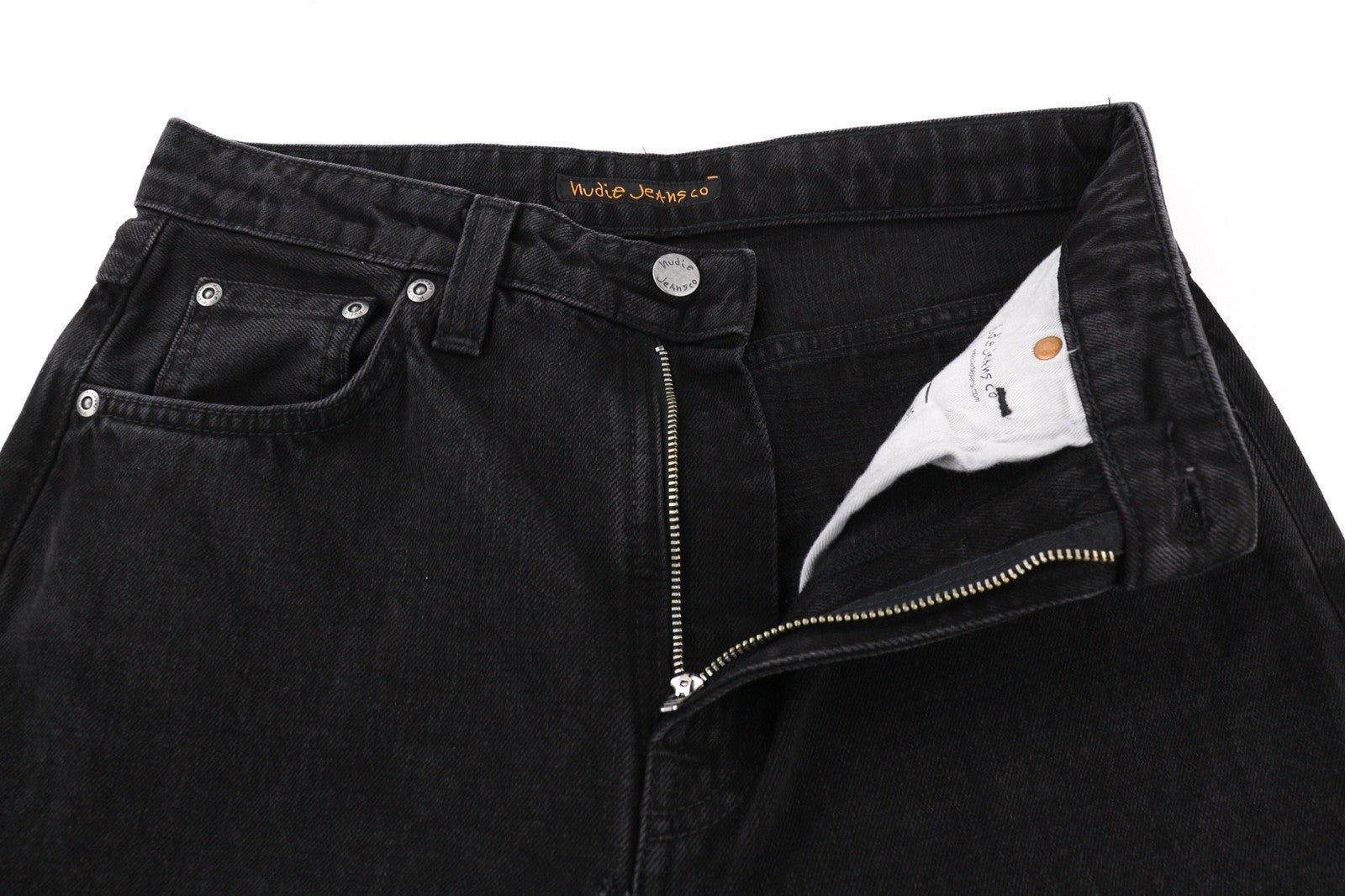 NUDIE JEANS Breezy Britt Women Jeans W29/L30 Regular Taper Fit Cotton Black