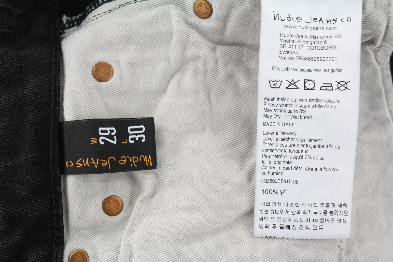 NUDIE JEANS Breezy Britt Women Jeans W29/L30 Regular Taper Fit Cotton Black